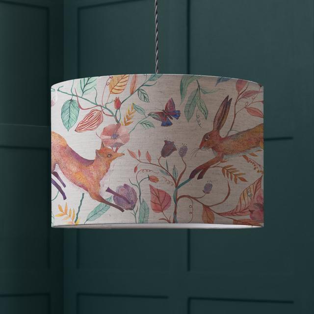 Leaping Into The Fauna 26cm Cotton Drum Lamp Shade Voyage Maison Size: 24cm H x 46cm W x 46cm D on Productcaster.