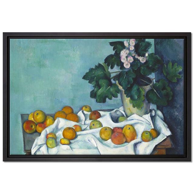 Gerahmtes Leinwandbild Still Life with Apples and a Pot von Paul Cezanne Rosalind Wheeler Maße: 45 cm H x 65 cm B x 2,5 cm T on Productcaster.