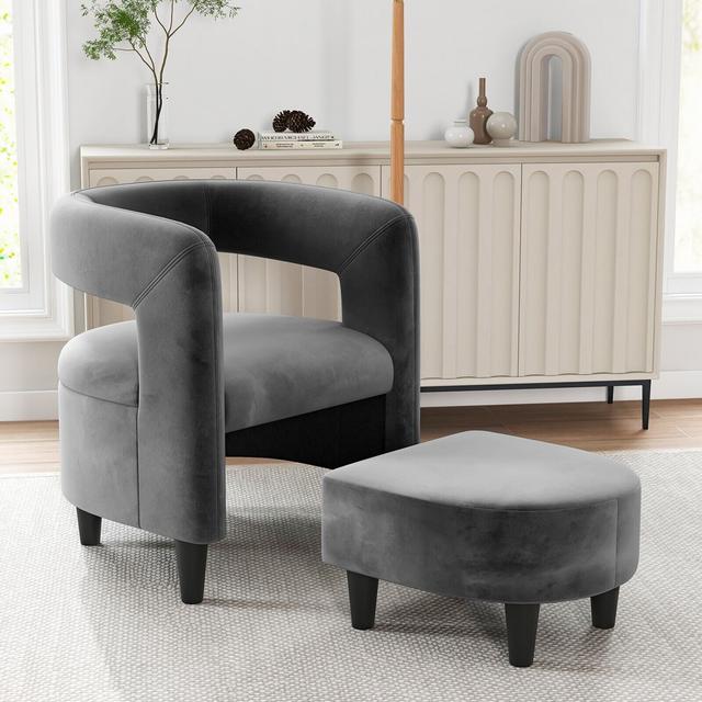 Clutier Velvet Accent Chair George Oliver on Productcaster.