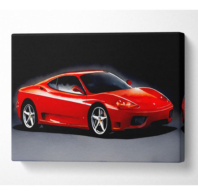 Ferrari Red Glow - Wrapped Canvas Art Prints Latitude Run Size: 81cm H x 121.9cm W x 10cm D on Productcaster.