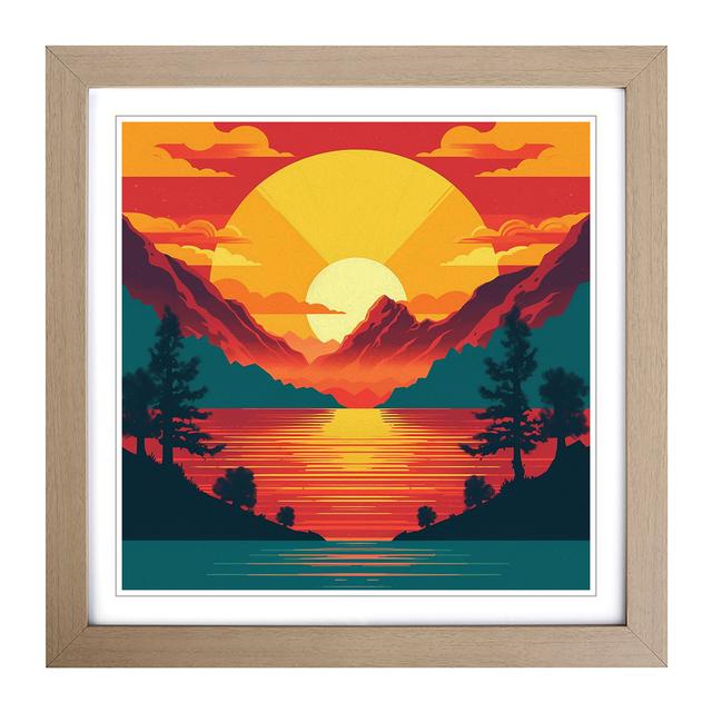 Sunrise Retro Art - Print Alpen Home Format: Oak on Productcaster.