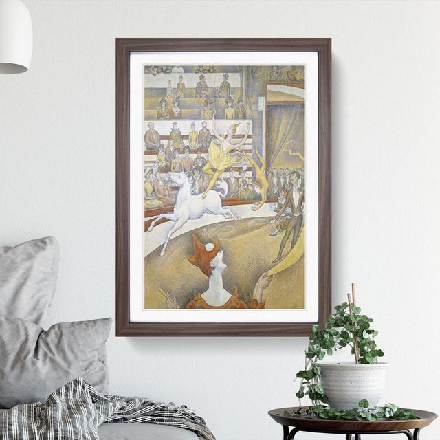 The Circus by Georges Seurat - Picture Frame Painting East Urban Home Size: 48cm H x 36cm W x 2cm D, Frame Option: Walnut Framed on Productcaster.