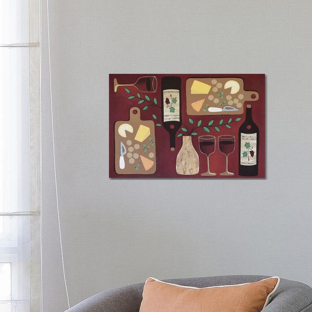 Wine O'clock by Lisa Frances Judd - Wrapped Canvas Graphic Art ClassicLiving Size: 45.72cm H x 66.04cm W x 1.905cm D on Productcaster.