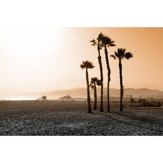 Santa Monica Beach Palms - Wrapped Canvas Print 17 Stories Size: 30cm H x 46cm W x 3.8cm D on Productcaster.