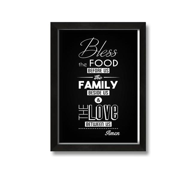 Bless the Food before Us - Picture Frame Typography on Canvas Maturi Size: 84cm H x 60cm W x 10cm D on Productcaster.