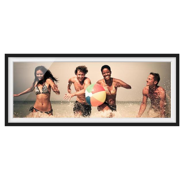 Rock the Beach - Picture Frame Graphic Art Ebern Designs Size: 40cm H x 100cm W x 2cm D, Frame Option: Black Framed on Productcaster.