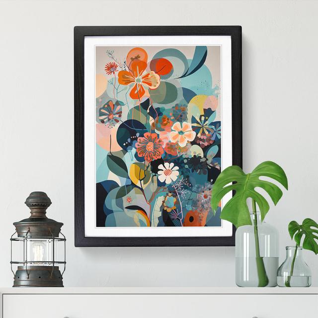 FRM-V0523-957X Flowers Orphism Style Vol.10 - Picture Frame Print ClassicLiving Frame Option: Black, Size: 64cm H x 46cm W x 2cm D on Productcaster.