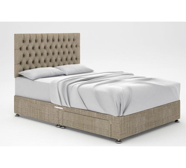 Zawacki Divan Bed Base 17 Stories Size: King (5'), Storage Type: 2 Drawers, Colour: Oatmeal on Productcaster.