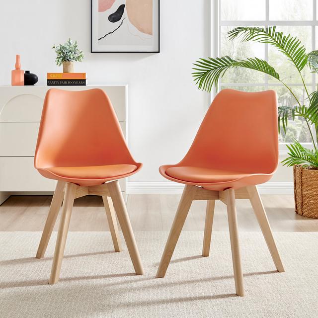 Side chair Set (Set of 2) Furniture Box Upholstery Colour: Orange on Productcaster.