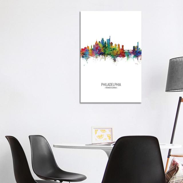 Philadelphia Skyline Portrait by Michael Tompsett - Wrapped Canvas Print Latitude Run Size: 45.72cm H x 30.48cm W x 1.905cm D on Productcaster.