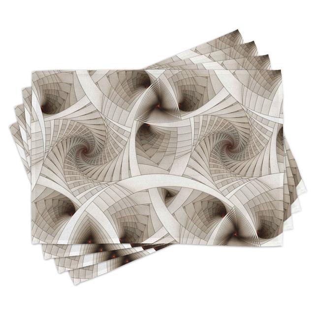 Place Mats Set of 4, Abstract Digital Style, Beige (Set of 4) East Urban Home on Productcaster.