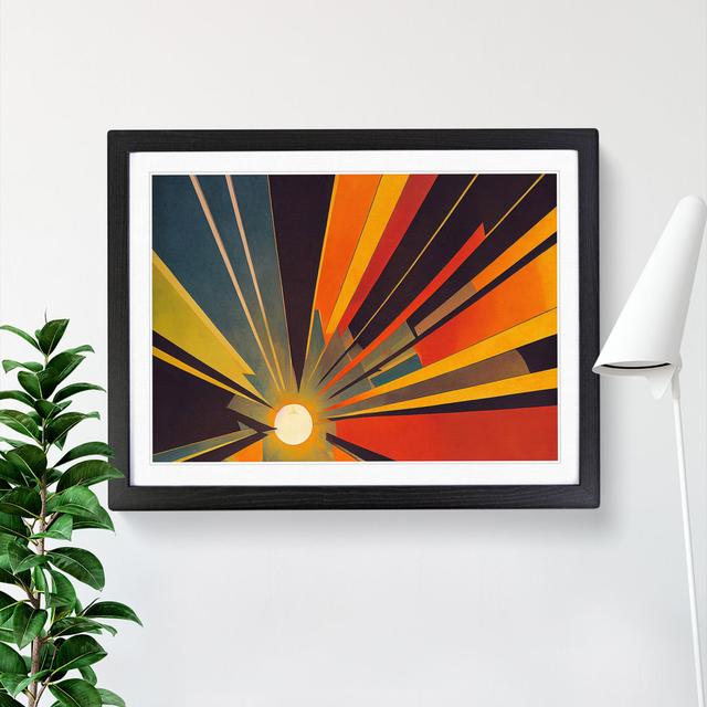 Abstract Sunset Sun Vol.8 - Picture Frame Graphic Art Metro Lane Size: 46cm H x 64cm W x 2cm D, Frame Colour: Black Framed on Productcaster.