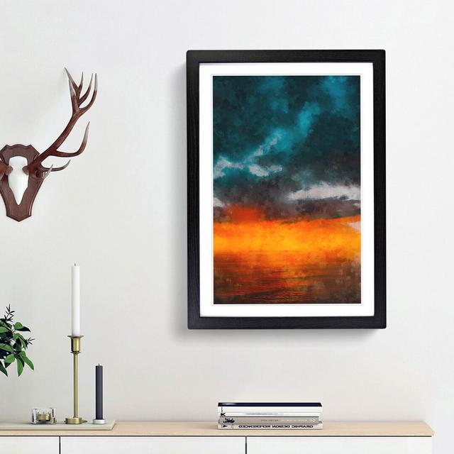 Sunset over Catalina Island - Picture Frame Graphic Art Print East Urban Home Size: 45cm H x 33cm W x 2cm D, Frame Option: Black Framed on Productcaster.