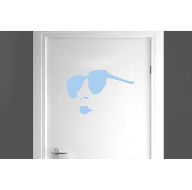 Women Wearing Sunglasses Door Room Wall Sticker Happy Larry Colour: Light Blue on Productcaster.