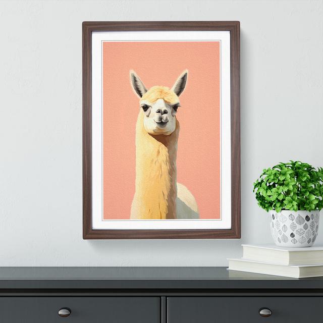 Llama Minimalism No.2 - Single Picture Frame Print on Wood World Menagerie Format: Walnut Framed, Size: 34cm H x 25cm W x 2cm D on Productcaster.