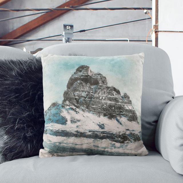 Mountain Summit in Italy Painting Cushion with Filling East Urban Home Size: 40cm H x 40cm W x 15cm D, Backing Colour: Stone on Productcaster.