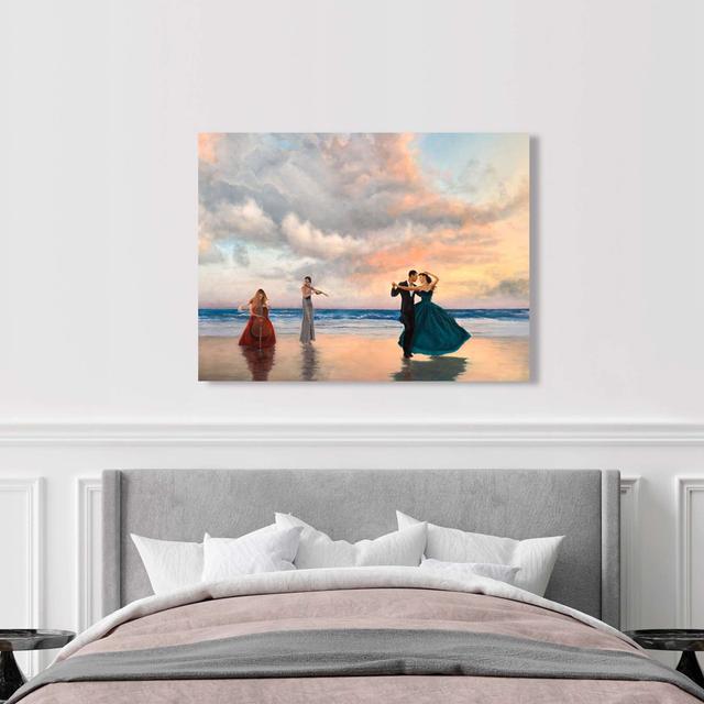 Dancing on the Beach by Pierre Benson - Wrapped Canvas Art Prints Highland Dunes Size: 90cm H x 120cm W x 4cm D on Productcaster.