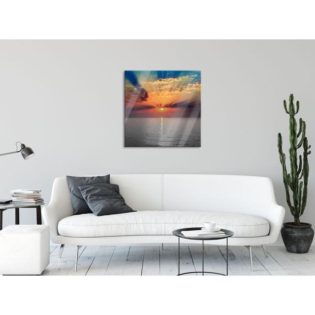 Sunset over the Sea - Unframed Photograph on Glass Highland Dunes Size: 70cm H x 70cm W x 0.4cm D on Productcaster.