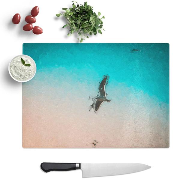 Tempered Glass Soaring Seagulls Chopping Board East Urban Home Size: 39 cm W x 28.5 cm L on Productcaster.