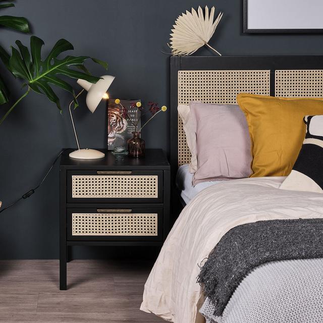 Moorland 2 Drawer Bedside Table Bay Isle Home Colour: Black on Productcaster.