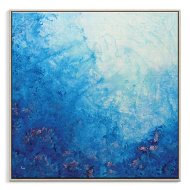 Above the Reef by Jennifer Webb Art Print on Canvas in Blue East Urban Home Frame Options: Light Brown on Productcaster.