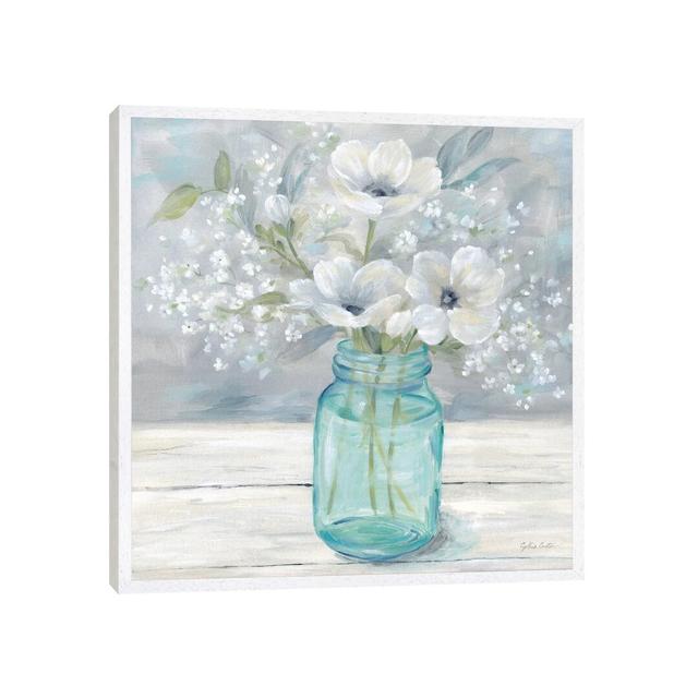 Vintage Jar Bouquet I by Cynthia Coulter - Print on Canvas Lily Manor Format: White Framed Canvas, Size: 66.04cm H x 66.04cm W x 3.81cm D on Productcaster.