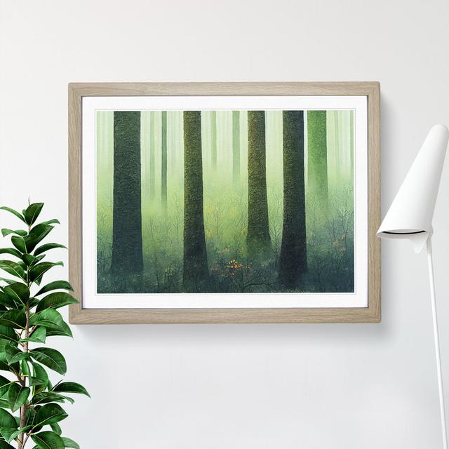 Pretty Watercolour Forest Vol.3 - Picture Frame Graphic Art Alpen Home Size: 46cm H x 64cm W x 2cm D, Frame Colour: Oak Framed on Productcaster.