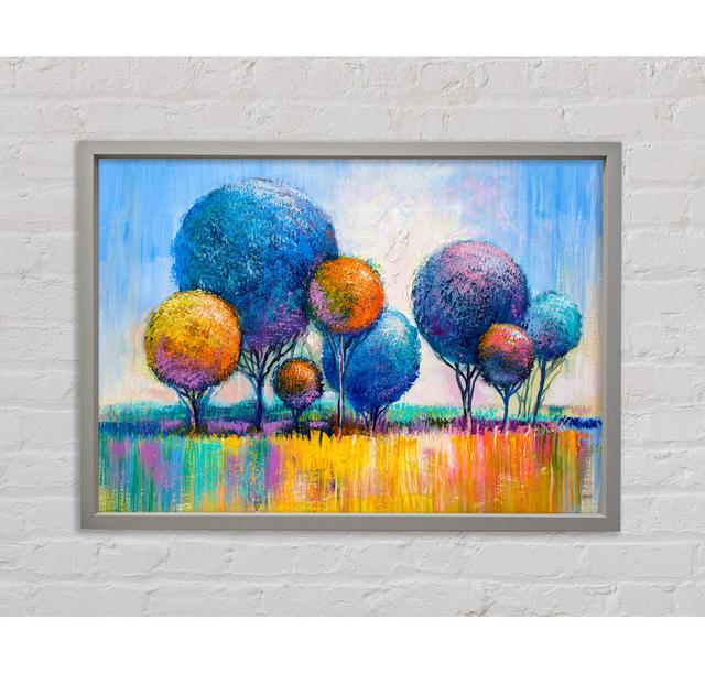 Circular Trees In The Meadow - Single Picture Frame Art Prints on Canvas Bright Star Size: 84.1cm H x 118.9cm W x 3.3cm D on Productcaster.