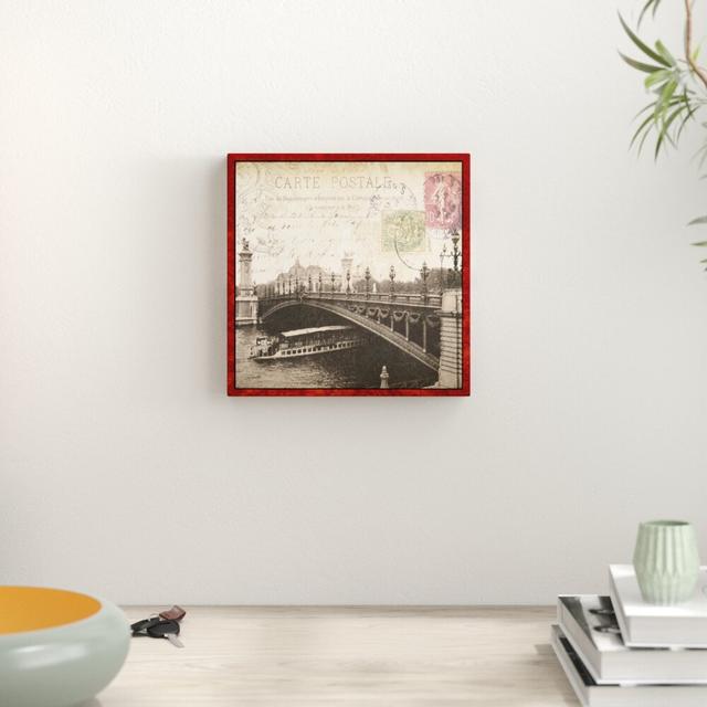 'Paris Postcard Seine River' by Tre Sorelle Studios Graphic Art Print on Wrapped Canvas East Urban Home Size: 30.48cm H x 30.48cm W on Productcaster.