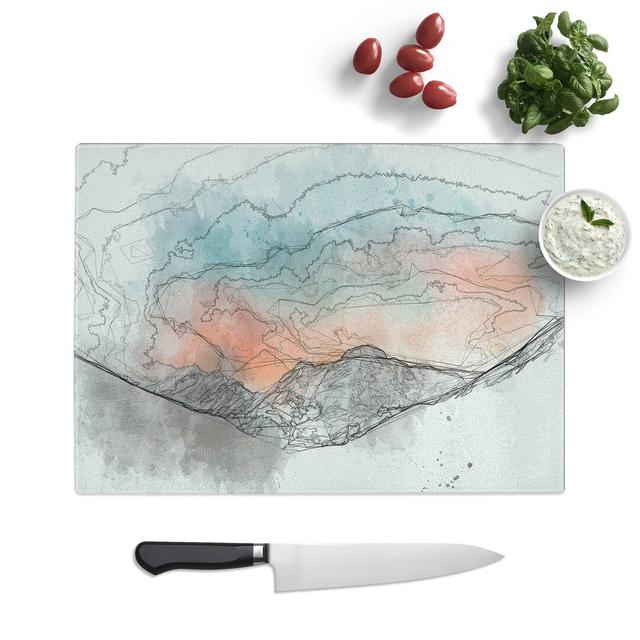 Tempered Glass Sunrise over a Mountain Chopping Board East Urban Home Size: 28.5 cm W x 20 cm L on Productcaster.