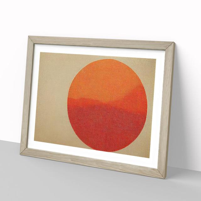 Orange Sunset Abstract - Picture Frame Graphic Art 17 Stories Size: 34cm H x 46cm W, Frame Colour: Oak on Productcaster.