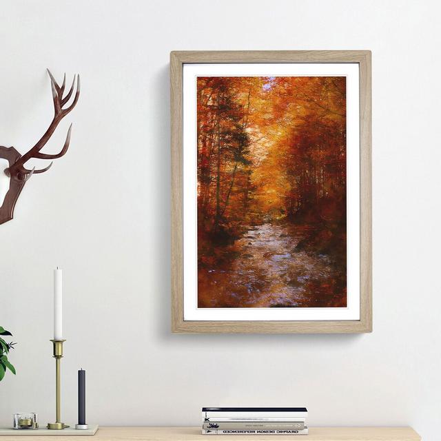 The Woodland Stream - Picture Frame Painting Print East Urban Home Size: 87cm H x 62cm W x 2cm D, Frame Option: Oak Framed on Productcaster.