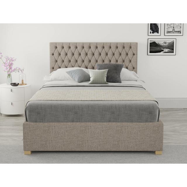 Central City Upholstered Ottoman Bed Brambly Cottage Colour: Mineral, Size: Double (4'6) on Productcaster.