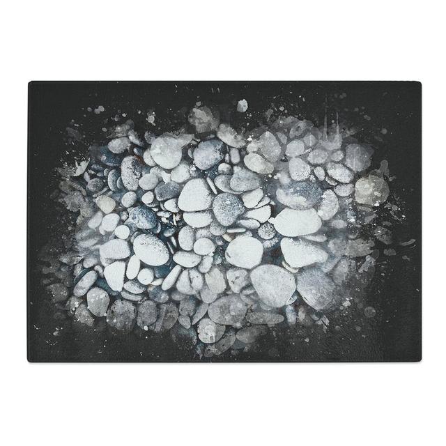 Tempered Glass Pebbles Chopping Board East Urban Home Size: 28.5 cm x 39 cm on Productcaster.