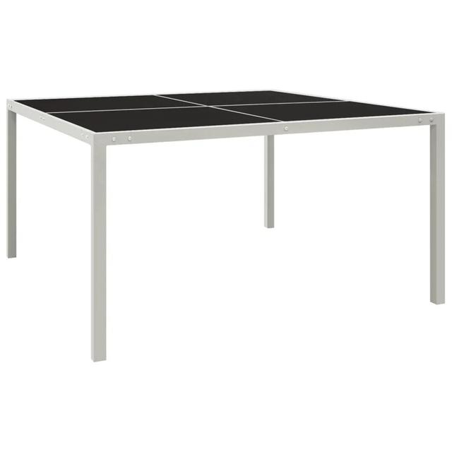 Elesha Steel Dining Table Ebern Designs Table Top Colour: Black, Table Base Colour: White on Productcaster.