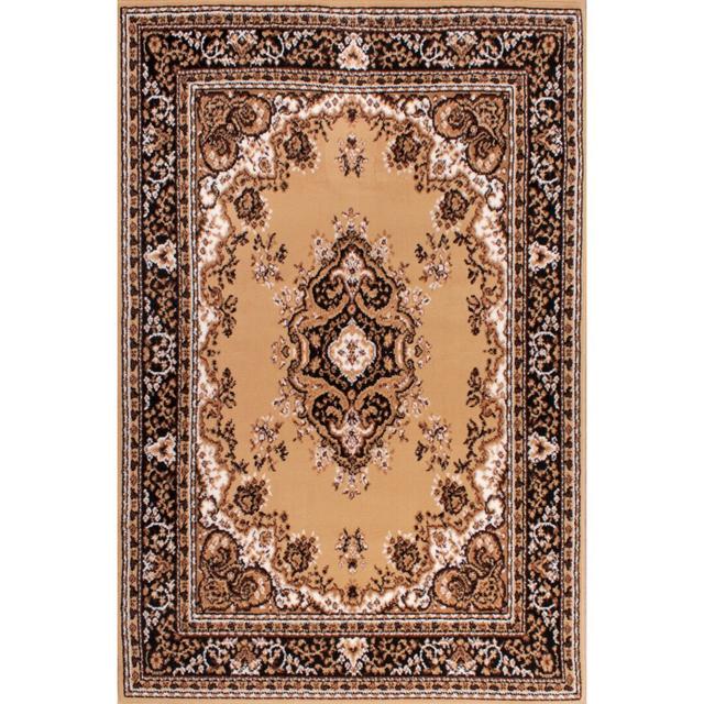 Nickelson Oriental Hand Woven Black/Beige Area Rug World Menagerie Rug Size: Round 120cm on Productcaster.