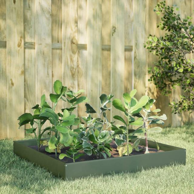 Caylub Metal Raised Garden Bed Dakota Fields Colour: Olive, Size: 26cm H x 100cm W x 100cm D on Productcaster.