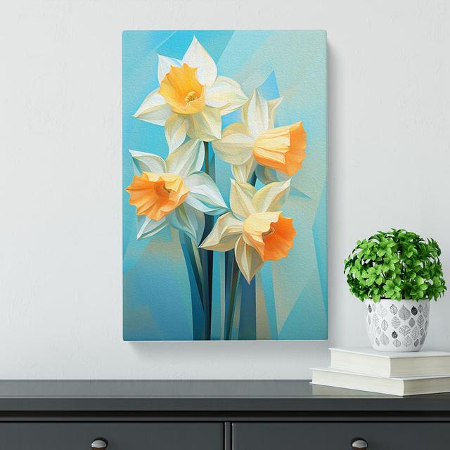 Daffodil Flower Orphism No.2 - Wrapped Canvas Print Marlow Home Co. Size: 60cm H x 40cm W x 3cm D on Productcaster.