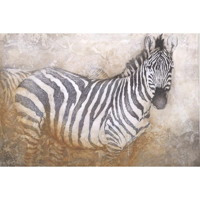 Vintage Zebra Painting - Wrapped Canvas Painting Latitude Vive Size: 51cm H x 76cm W x 3.8cm D on Productcaster.