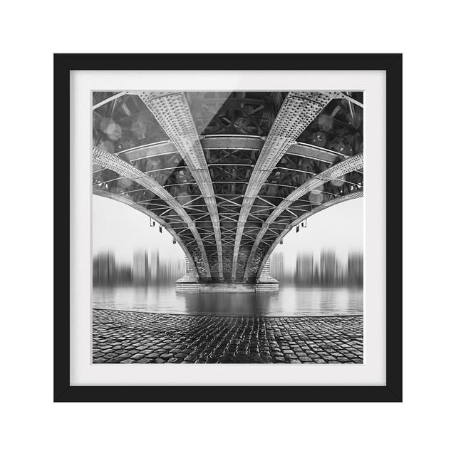 Under the Iron Bridge Framed Print East Urban Home Rahmenoptionen: Matt black, Size: 50cm H x 50cm W on Productcaster.