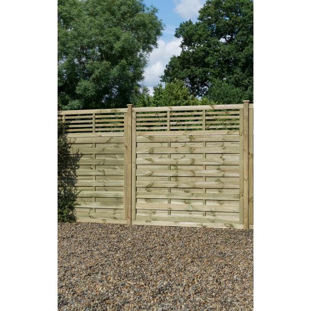 Natural Wood Fence Panels (Set of 3) Rowlinson Size: 120cm H x 180cm W x 4cm D on Productcaster.