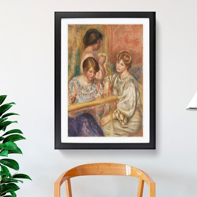 Embroiderers by Pierre-Auguste Renoir - Picture Frame Painting East Urban Home Size: 65cm H x 48cm W x 2cm D, Frame Option: Black on Productcaster.