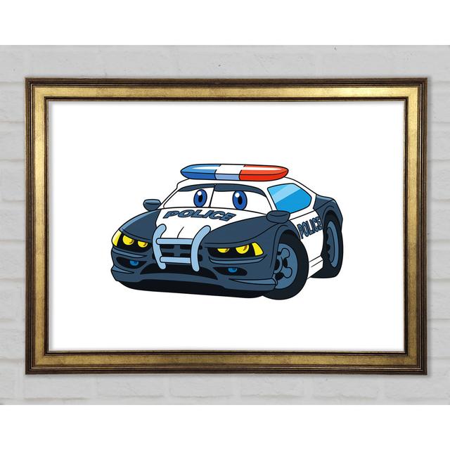 Police Car Love - Single Picture Frame Print Zoomie Kids Size: 60cm H x 84cm W x 1.5cm D, Format: Gold Framed Paper on Productcaster.