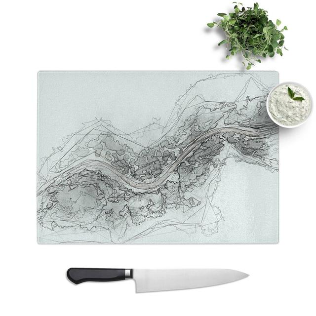 Tempered Glass Road Through a Winter Forest Chopping Board East Urban Home Size: 39 cm W x 28.5 cm L on Productcaster.