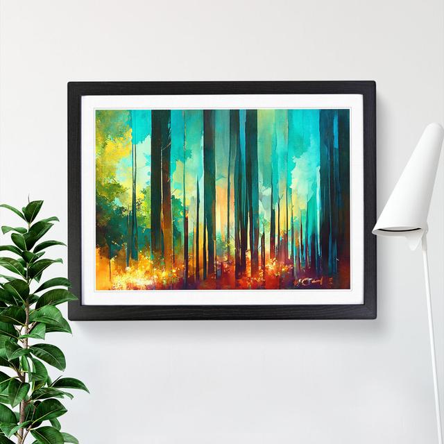 XH1022-7137X Pretty Abstract Forest Vol.5 - Single Picture Frame Print Alpen Home Frame Colour: Black, Size: 34cm H x 46cm W on Productcaster.