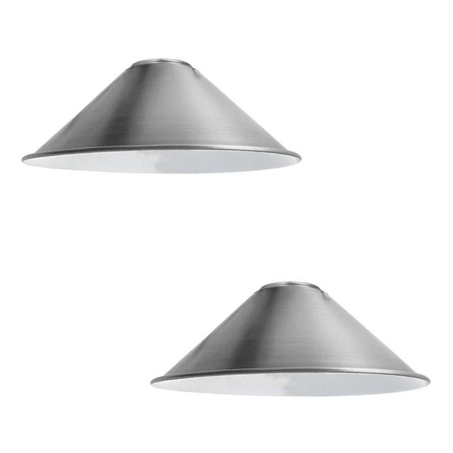 Nikias 10cm H x 22cm W Metal Cone Shape Lamp Shade ( Uno ) (Set of 2) Latitude Run Colour: Satin Nickel on Productcaster.