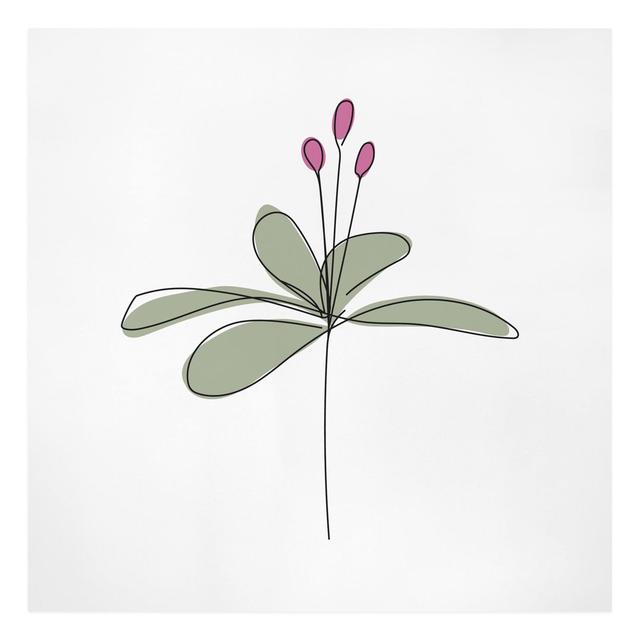 Water Lily Line Art - Wrapped Canvas Graphic Art Rosalind Wheeler Format: 260g/m² Canvas, Size: 60cm H x 60cm W on Productcaster.