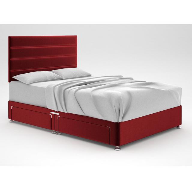 Ikin Divan Bed Base 17 Stories Storage Type: 4 Drawers, Size: Super King (6'), Colour: Red on Productcaster.