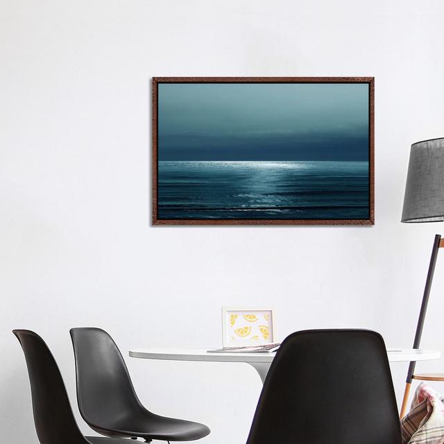 Moonlit Ocean Teal I Highland Dunes Size: 66.04cm H x 101.6cm W, Format: Classic Wood Floater Framed on Productcaster.