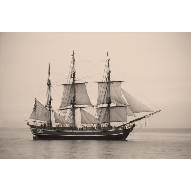 A Black And White Picture Of A Sailing Ship by Kristyewing - Drucken Küstenhaus Größe: 81 cm H x 122 cm B on Productcaster.